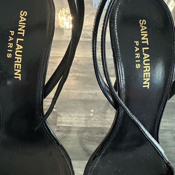 Saint Laurent Black Strappy Sandals - Picture 4 of 12